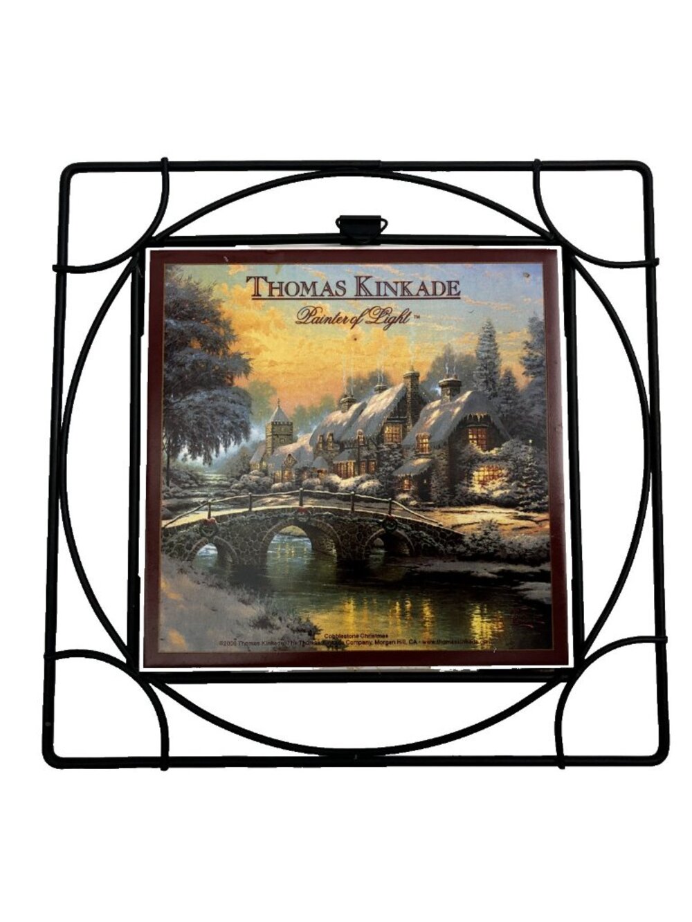 Thomas Kinkade Trivet Painter of Light Wall Hanging Decor Cobblestone Christmas